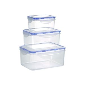 Bộ 3 Hộp Đựng Thực Phẩm Việt Nhật Chữ Nhật 6530 - Hộp Nhựa PP Cao Cấp - Nắp Gài Chắc Chắn Chống Đổ