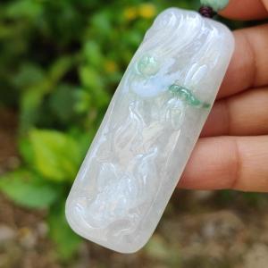 Line of Green Crafted with Very Refreshing Unique Rare Dragonfly with Flower Natural Type A Jadeite Pendant come with certificate weight 26.84 grams 57.20 * 21.70 * 11.80 mm suitable for daily wear (pendant114)