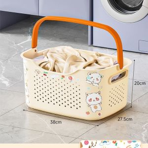 KS ตะกร้าผ้าสำหรับเสื้อผ้าสกปรกบ้านที่จัดระเบียบงานซักรีดห้องน้ำ