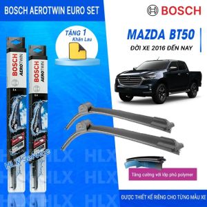 BỘ GẠT MƯA BOSCH AEROTWIN EURO SET A295S 24" & 16": MAZDA BT50 ĐỜI XE 2016 ĐẾN NAY