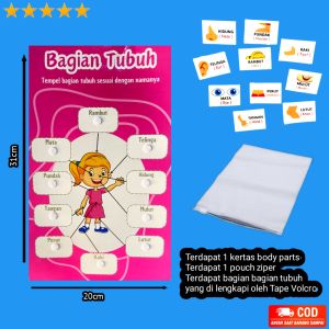 Mainan Lepas Tempel - Busy Page Body / Montessori Toys / Mainan Edukasi Anak / bona books