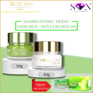 [Tặng Cao Bưởi 5g] Combo Kem Dưỡng Trắng Ngừa Mụn Thâm Chống Lão Hóa Ngày Và Đêm S.O.N Cosmetics (10g) Chính Hãng