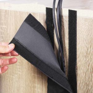 XUANY อ่อน ยืดหยุ่นได้ เมจิกเทป โต๊ะทำงาน การจัดการสายเคเบิล ไนลอน เคเบิ้ลกริป ตัวป้องกันสายเคเบิล เครื่องใช้สำนักงาน ฝาครอบลวด