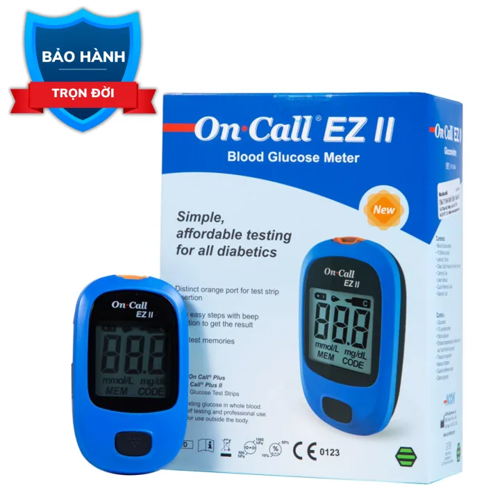 Máy Đo Đường Huyết On Call EZ II - Dùng chung que thử On Call Plus, Hàng Chính Hãng ACON