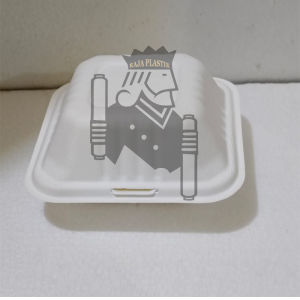 Bagasse Burger Box White/Putih Takeaway Box 6" Korean Bento Cake Box Lunch Box Kotak Mini Tart
