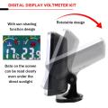 AUTOFun 2in1 LCD Alat Pengukur Digital Tegangan Tekanan/Suhu Air Meter W/Alarm M10 40-50℃ Water Temperatur Digital Voltmeter Motor Mobil. 