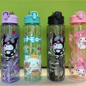 Botol Minum Anak Motif Kuromi Cinnamonroll Melody 800ml Pengunci Flip On KML 0104