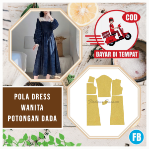 【COD】Pola Dress Wanita Dewasa Potongan Dada | Pola Baju Wanita Lengkap | Pola Instan Dress | Pola Jiplak | Pola Jahitan Lengkap Firdaus Busana