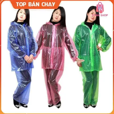 Bộ quần áo mưa chấm bi Yến Nhi VIP dẻo dai đi mưa siêu chống thấm dành cho cả nam và nữ