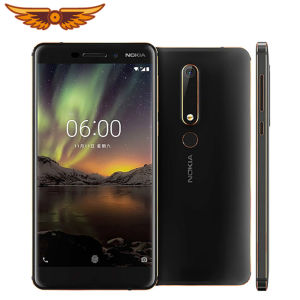 ต้นฉบับสำหรับ Nokia 6.1 Octa-Core 5.5นิ้ว3กิกะไบต์ RAM 32กิกะไบต์รอม16MP 1080จุด LTE 4กรัมซิมเดียวลายนิ้วมือปลดล็อค Android โทรศัพท์มือถือ