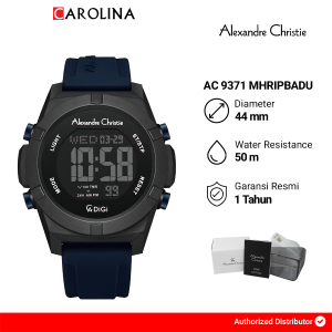 Jam Tangan Pria Alexandre Christie Digi AC 9371 MHRIPBADU Black Dial Blue Rubber Strap