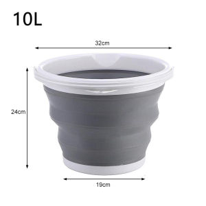 5/10L Foldable Silicone Bucket Cleaning Collapsible Easy Store Round Water Tank Bucket Basin Bowl Kitchen Bathroom Home Garden Folding Barrel