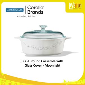 CORNINGWARE 3.25L Round Casserole with Glass Cover - Moonlight