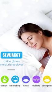 3 Pairs Cotton Gloves for Dry Hands Sleeping Soft Moisturizing Eczema Gloves Overnight Stretchable White Gloves Women & Men for Coin Jewelry Silver Inspection Halloween Costume