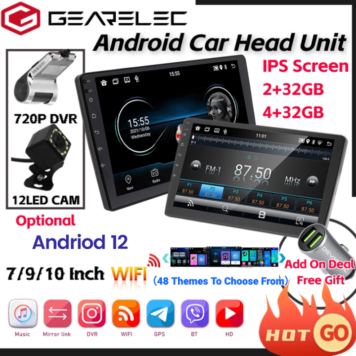 GEARELEC 10/9/7 Inch Universal Android Car Radio Bluetooth/GPS/FM Touch Screen Car Head Unit