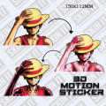 3D Motion Anime Sticker Peeker Monkey D. Luffy One piece gear. 