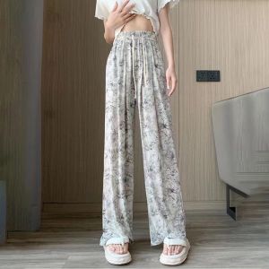 พร้อมส่งในไทย กางเกงผู้หญิง สไตล์ลำลอง สีพื้น ผ้าเดรป เอวยางยืด  ผ้านิ่มใส่สบายไม่ร้อน สไตล์ลำลอง