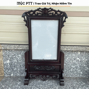 Khung ảnh thờ mẫu Hoa Lá Tây màu Cổ gỗ Hương Đá kích thước 20 x 25 20 x 30 25 x 35 cm