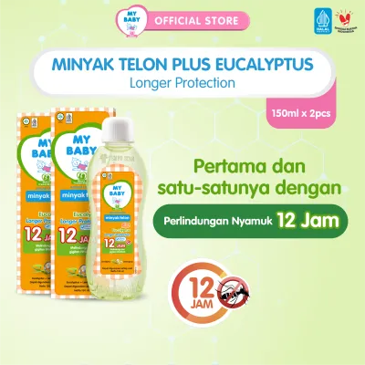 MY BABY Minyak Telon Plus Longer Protection [150 mL / 2 pcs] - Minyak Anti Nyamuk 12 Jam - Exp: 05.2026