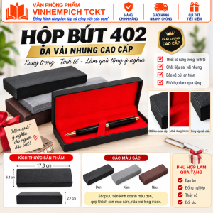 Hộp bút 402 da vải nhung sang trọng cao cấp