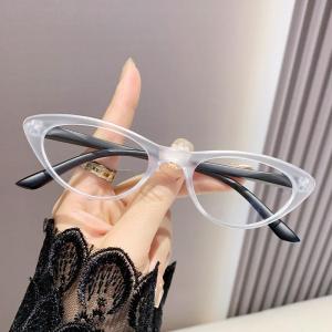 JN IMPRESSION Anti-blue Light Ultra-light Portable Fashionable Cat-eye High-definition Zero-degree Decorative Glasses