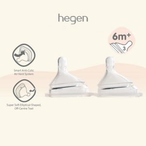 Hegen baby bottle teat fast flow 6m+ (2-pack)