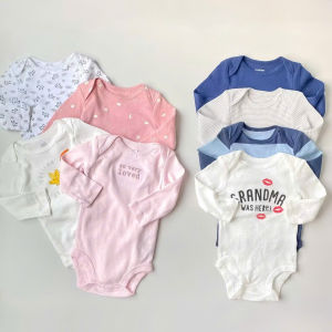 [SET 4 ÁO] BODYSUIT DÀI TAY XUẤT DƯ BỘ LIỀN THÂN CHO BÉ TRAI BÉ GÁI SIZE SƠ SINH -24m