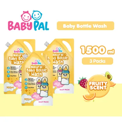 Babypal Natural Baby Bottle Wash and Nipple Cleanser Safe for Baby Refill Pack of 3 (500ml)