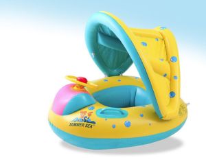 Phao bơi cho bé có mái che hình oto cá mập khủng long nhiều màu sắc (có thể tháo rời)