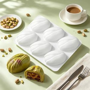 TEN Food Grade Silicone Chocolate Mold Pistachios Design 6/12-Cell Mousse Cake Mold Durable Kitchen Dessert Baking Tools Dessert Making