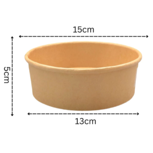 50pcs Kraft Paper Bowls 500/750ml Waterproof Oil-Proof Microwave Safe Compostable with Clear Lids