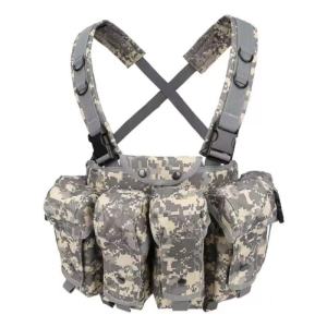 High Quality Outdoor Tactical Chest Rig Hunting Vest Molle Pouch Simple Military ACU Tactical Vest With Magazine Pouch Ak Apron Vest Outdoor Field Combat Camouflage Vest Cs Real Person Training Wear Tactical Vest Military Fan