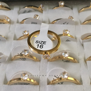 Cincin Diamond Klasik Titanium Aksesoris Wanita Cantik Modis Anti Luntur Terbaru