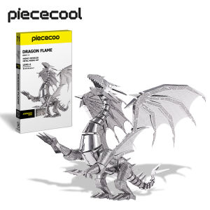 Piececool 3D Metal Puzzles - Dragon Flame DIY Model Building Kits Christmas Birthday Gifts for Kids