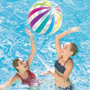 GOOD MOOD BEAUTY ดีไซน์เป่าลม ลูกบอลชายหาดเป่าลม วัสดุโปร่งใส ลายทาง ลูกบอลโปร่งใส ใหม่ ของเล่นสนุกๆ วอลเลย์บอลชายหาดและสระว่ายน้ำ ปาร์ตี้ชายหาด