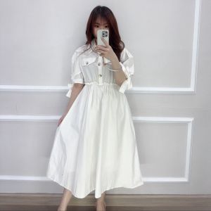 SV 6724 - Vonna Button Dress | Silvervogue | Gaun Katun Midi Pakaian Wanita