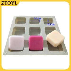 ZTOYL 9 khoang xà phòng Khuôn Silicone khuôn để làm thủ công xà phòng Lotion Bar hình chữ nhật vuông tái sử dụng Silicone xà phòng làm khuôn