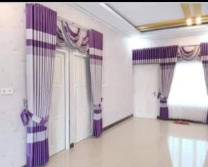 hordeng mewah motip pelangi jendela minimallis bahan blackout tebal import lebar 130cm 12 ring