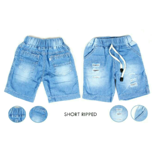 Celana Jeans Pendek Anak Laki Laki Pendek Basic Ripped Denim Biru Umur 2 3 4 5 6 7 8 9 10 Tahun