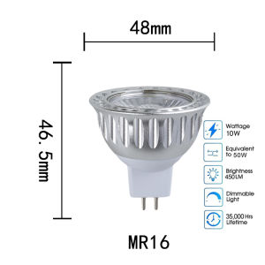 10Pcs Dimmable COB LED Spotlight Bulbs 10W DC 24V Energy Saving Lamps GU10 E27 MR16 Base Multiple Colors for Home Accent Lighting Decor Lamps