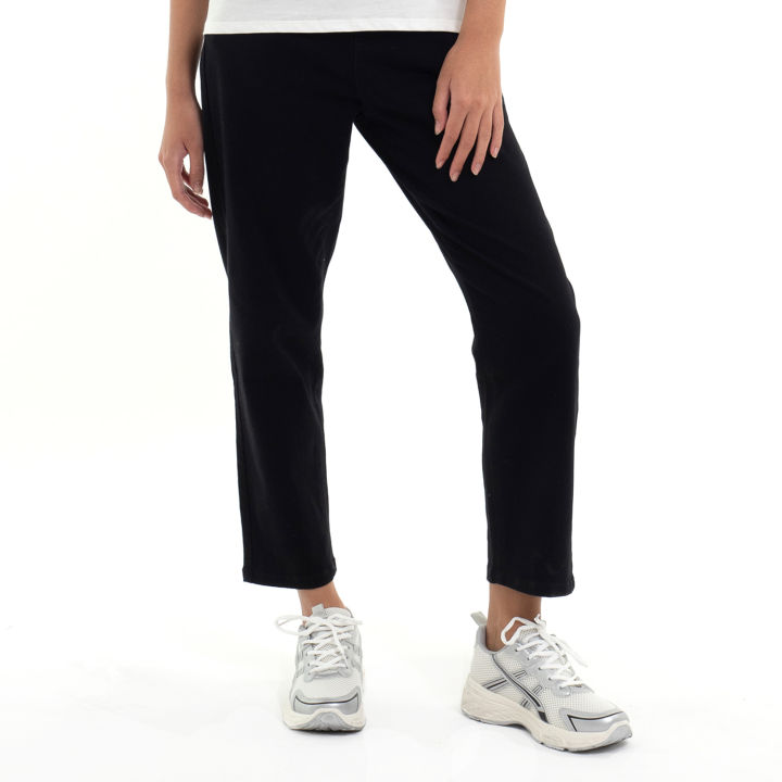 GIORDANO Womens Cotton Spandex Twill High Waist Straight Fit