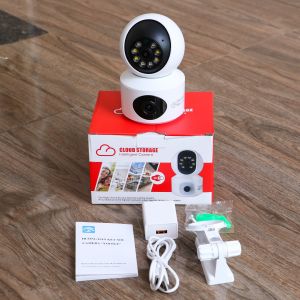 Camera Yoosee trong nhà 2 MẮT XEM 2 MÀN HÌNH cùng lúc T2T-8L 8.0MPX xoay 360 độxem đêm có màu Bảo hành 1 năm