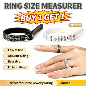 Buy 1 get 1 Ring Measuring Tool Finger Sizer Gauge with Digital Magnifying Glass Reusable USA Jewelry Plastic
