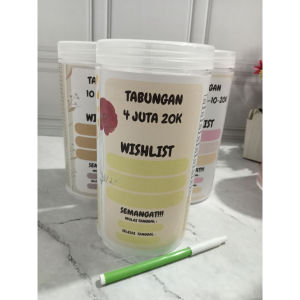 Celengan Target Tabungan Sedekah Subuh Menabung Toples Tabungan Jar Saving Challenge Budgeting