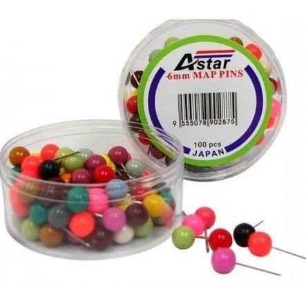 Astar 6mm Map Pins (100Pcs) | Lazada