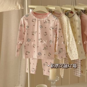 Bộ đồ ngủ cotton nguyên chất trẻ em mùa thu 26170