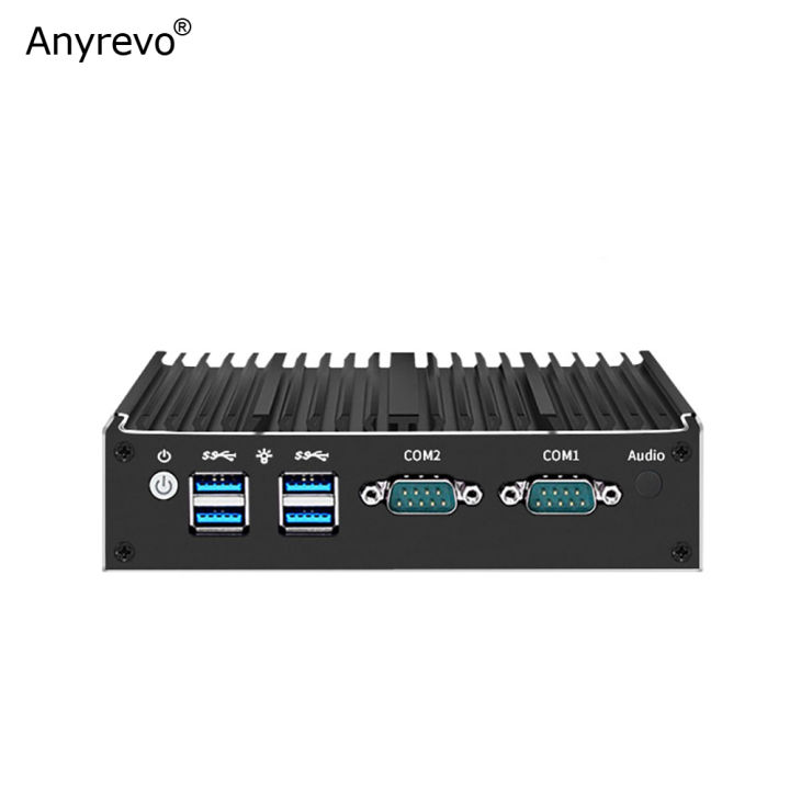 Fanless Industrial Computer Intel Celeron J4125 Quad Core Mini PC with VGA  HDMI Gigabit LAN RS232 OPNsense Firewall Router NAS IPC