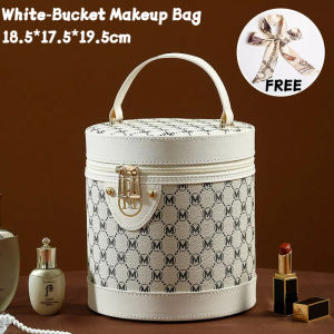 SG RumahHome® Fashion Double Zipper Make Up Bag lipstick Pouch Waterproof PU Zipper Bag Travel Portable Women Cosmetic Bag