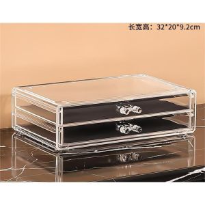 Shopcalssyshop Transparent Extra Big & thick stackable cosmetics storage box large capacity desktop drawer organizer