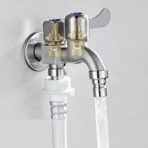 Vòi nước inox 304 chia 2 đầu ra độc lập – Giải pháp tiện lợi cho máy giặt và sinh hoạt gia đình